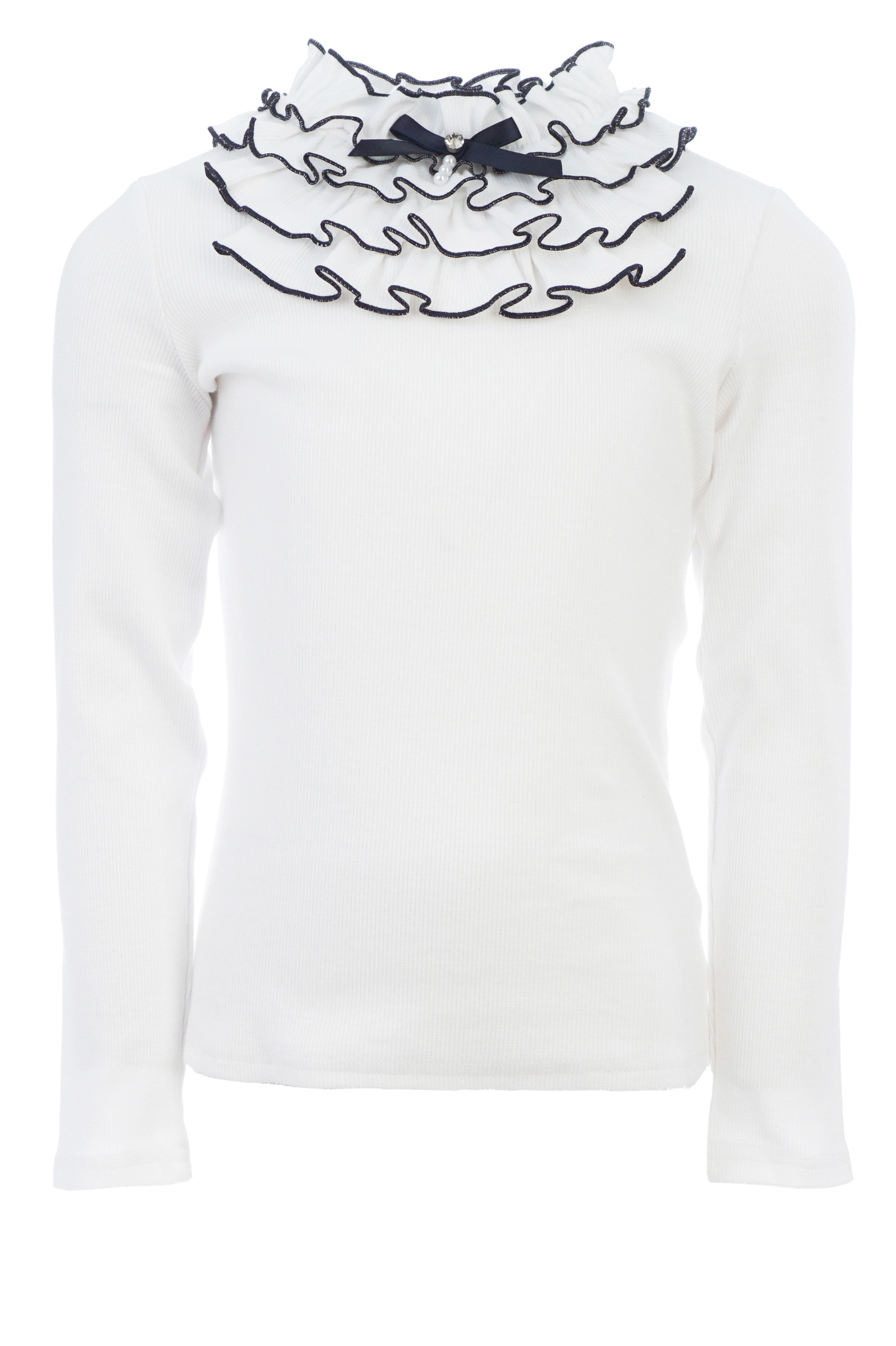 Блуза дев. АРТ.2681-524-ТХР-2*2/260,бел,хл-эл