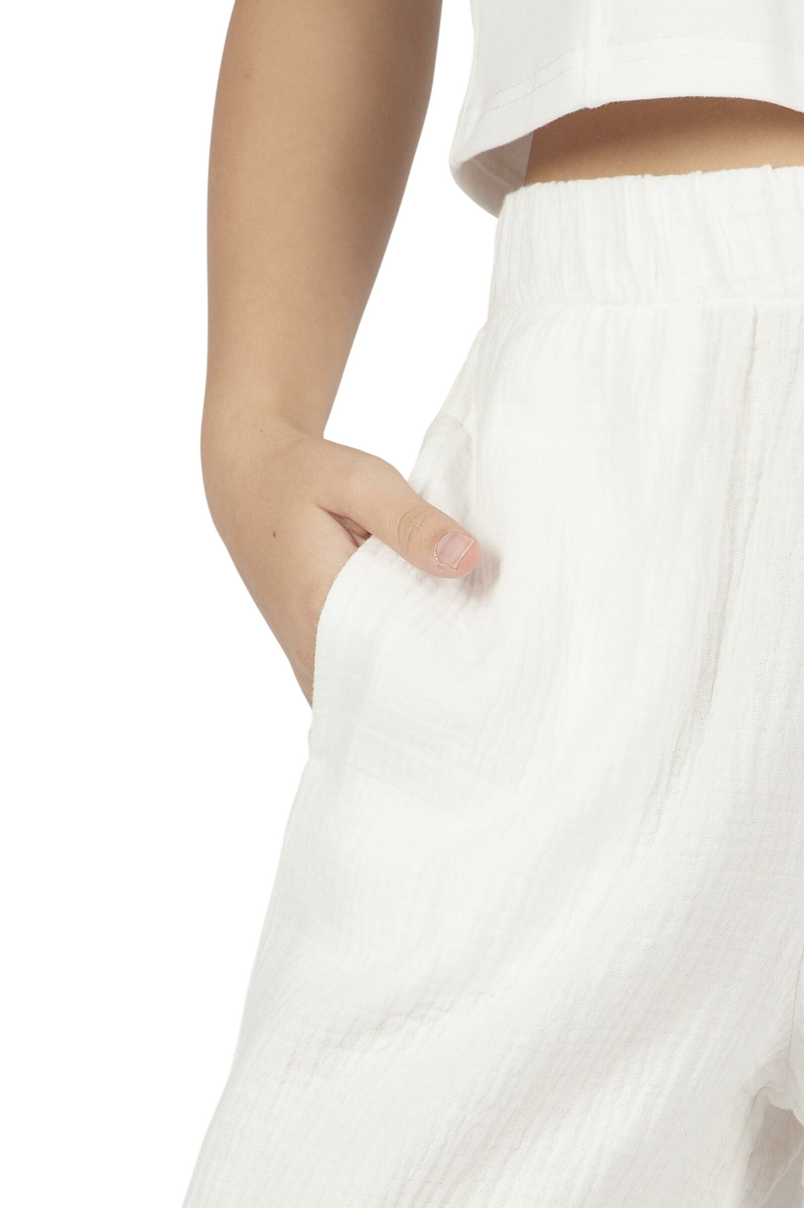 Брюки дев. АРТ.G-TR26095,бел,хл