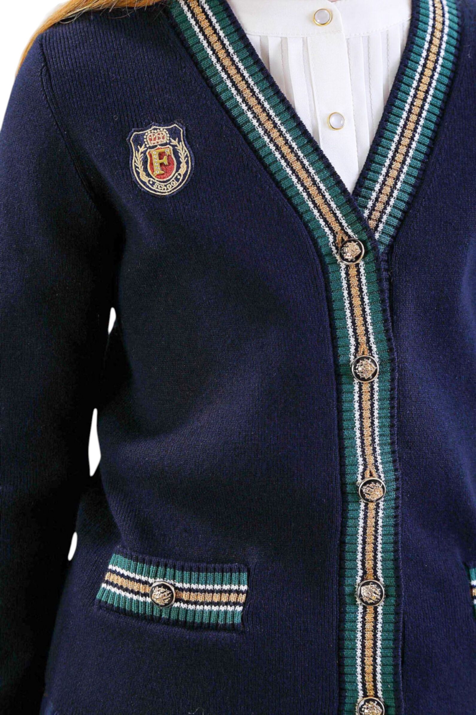 Джемпер дев. АРТ.FSL-33201Am-724,син-зел,хл