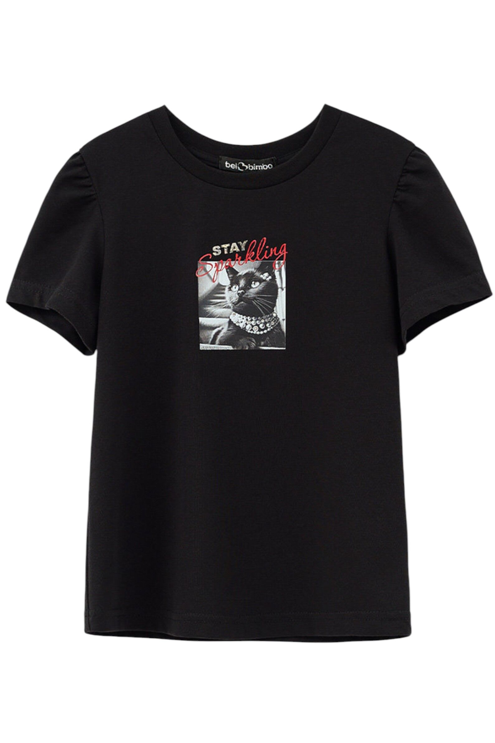 Футболка дев. АРТ.252200,чер,хл-эл