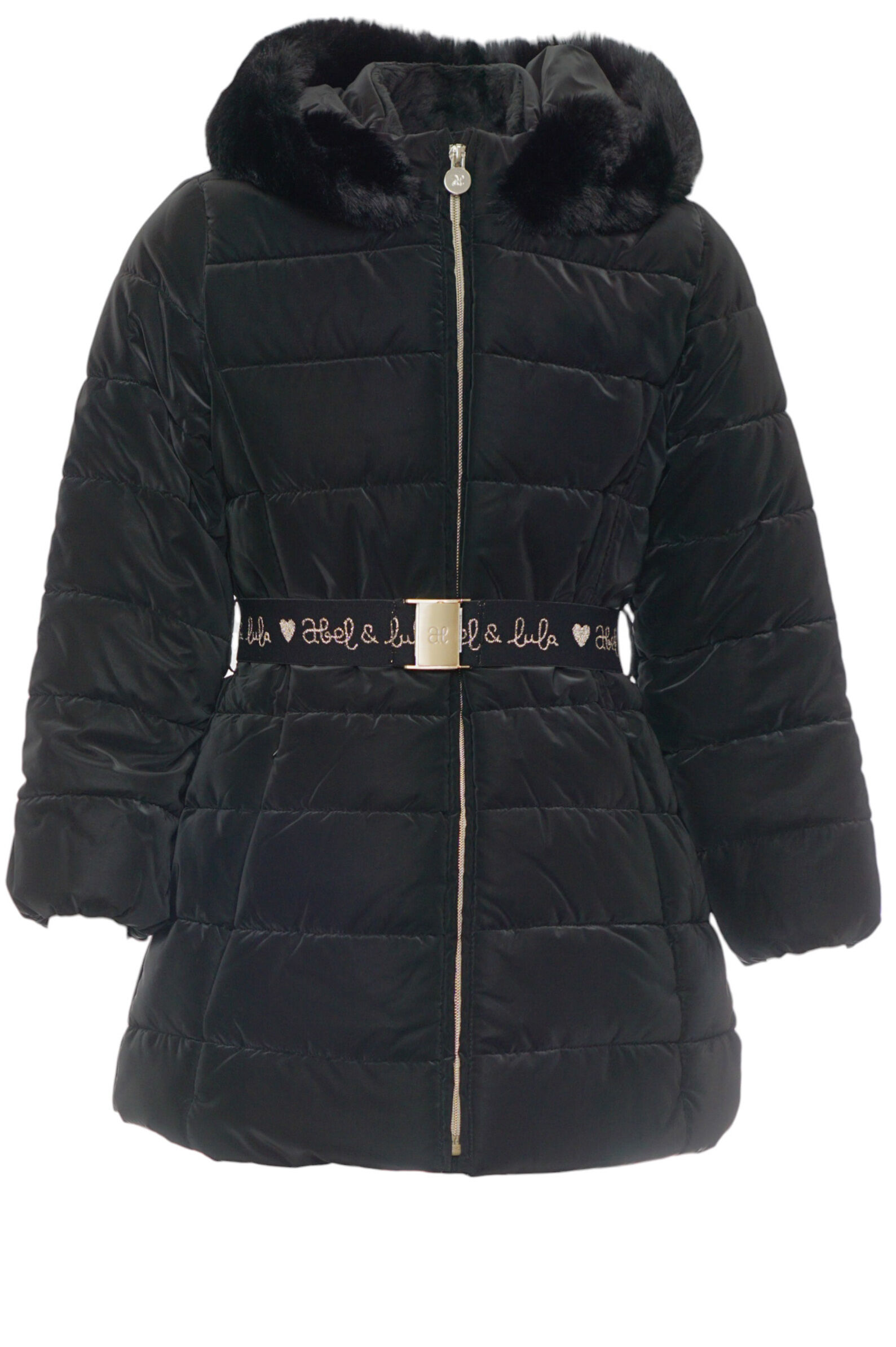 Пальто дев. АРТ.5839,чер,пэ/пэ