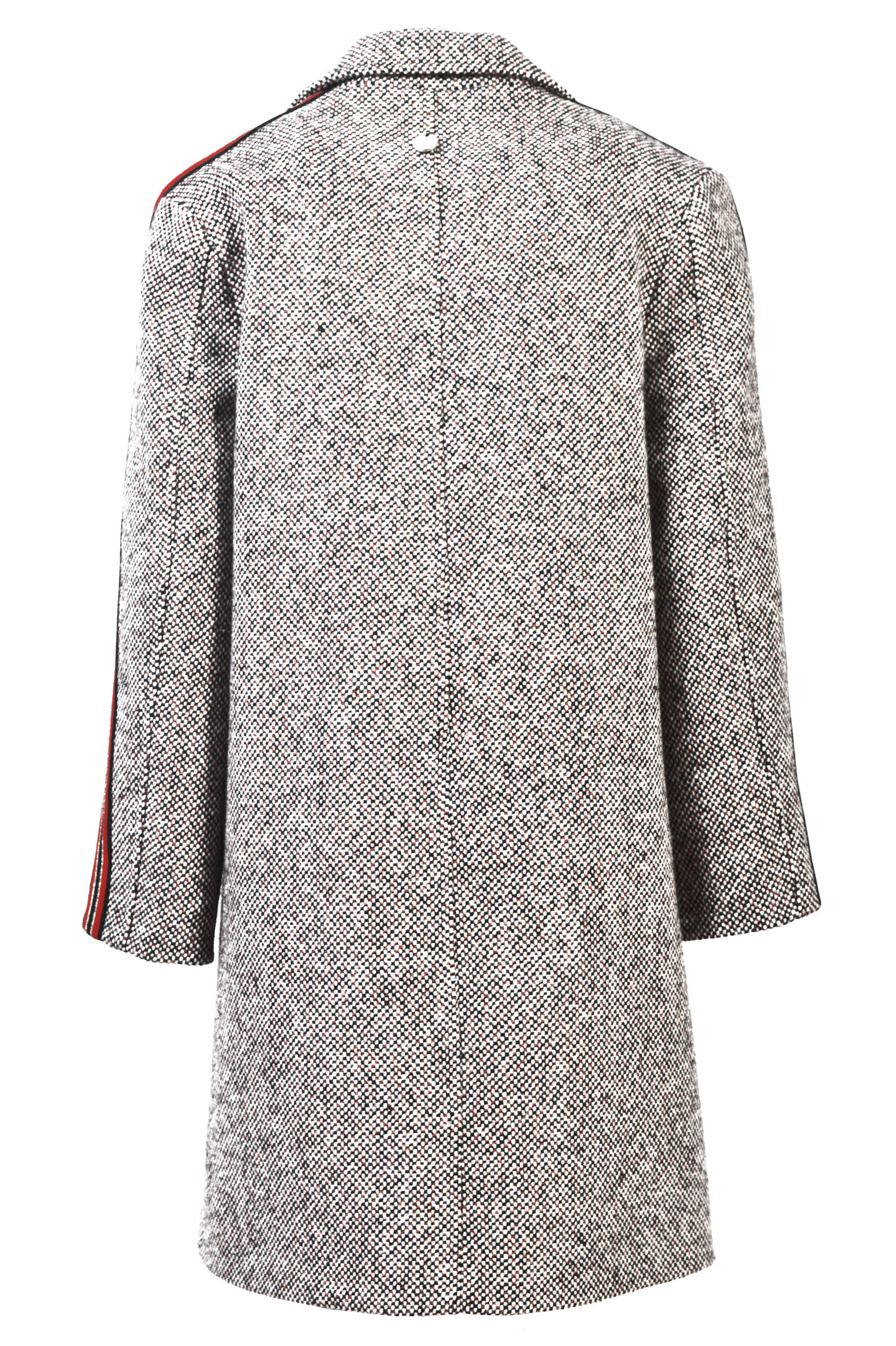 Пальто дев. АРТ.SR200P103,чер-крас,шер-пэ/вис-пэ