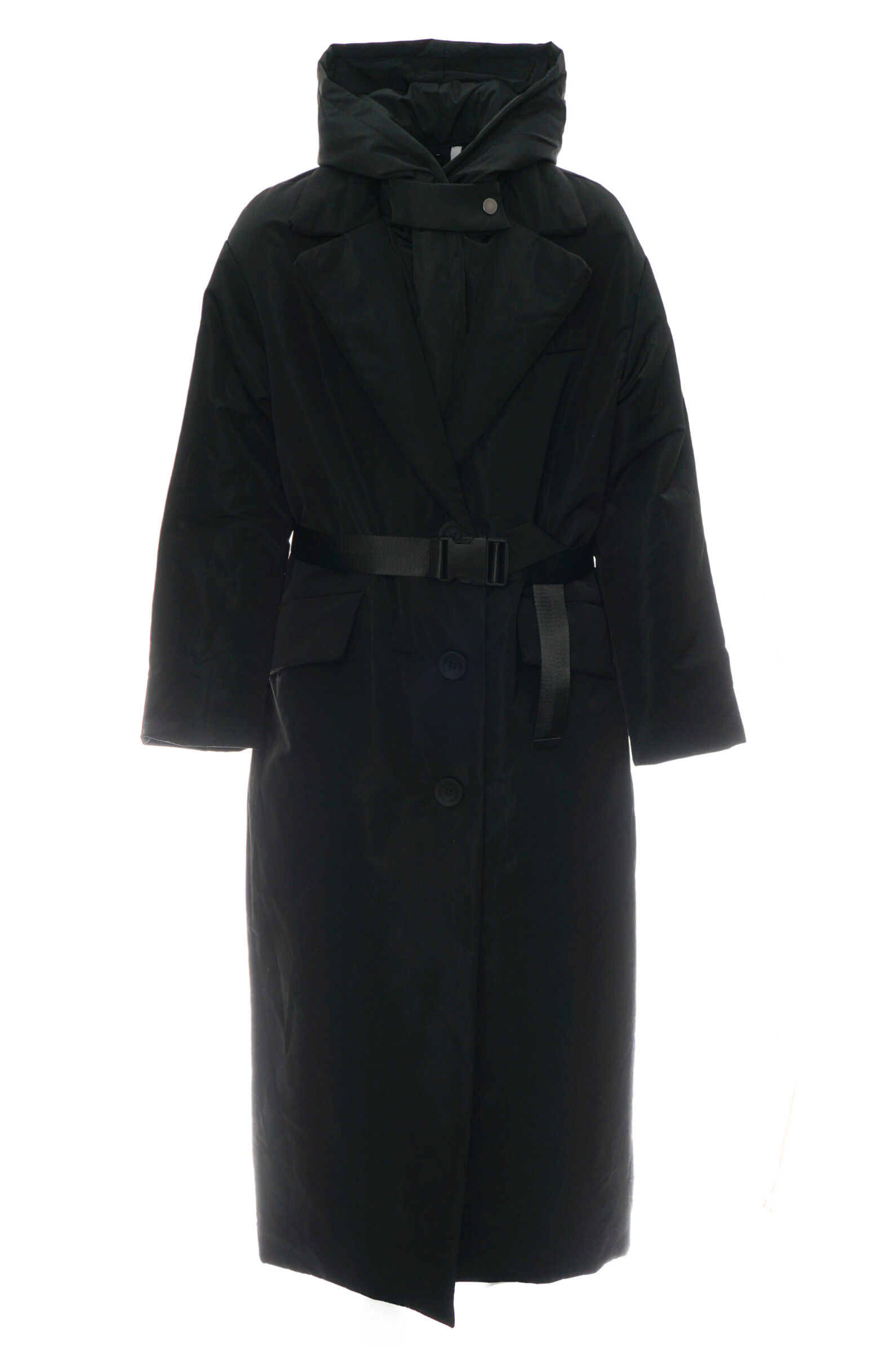 Пальто дев. АРТ.Sizep print black,чер,полиэфир