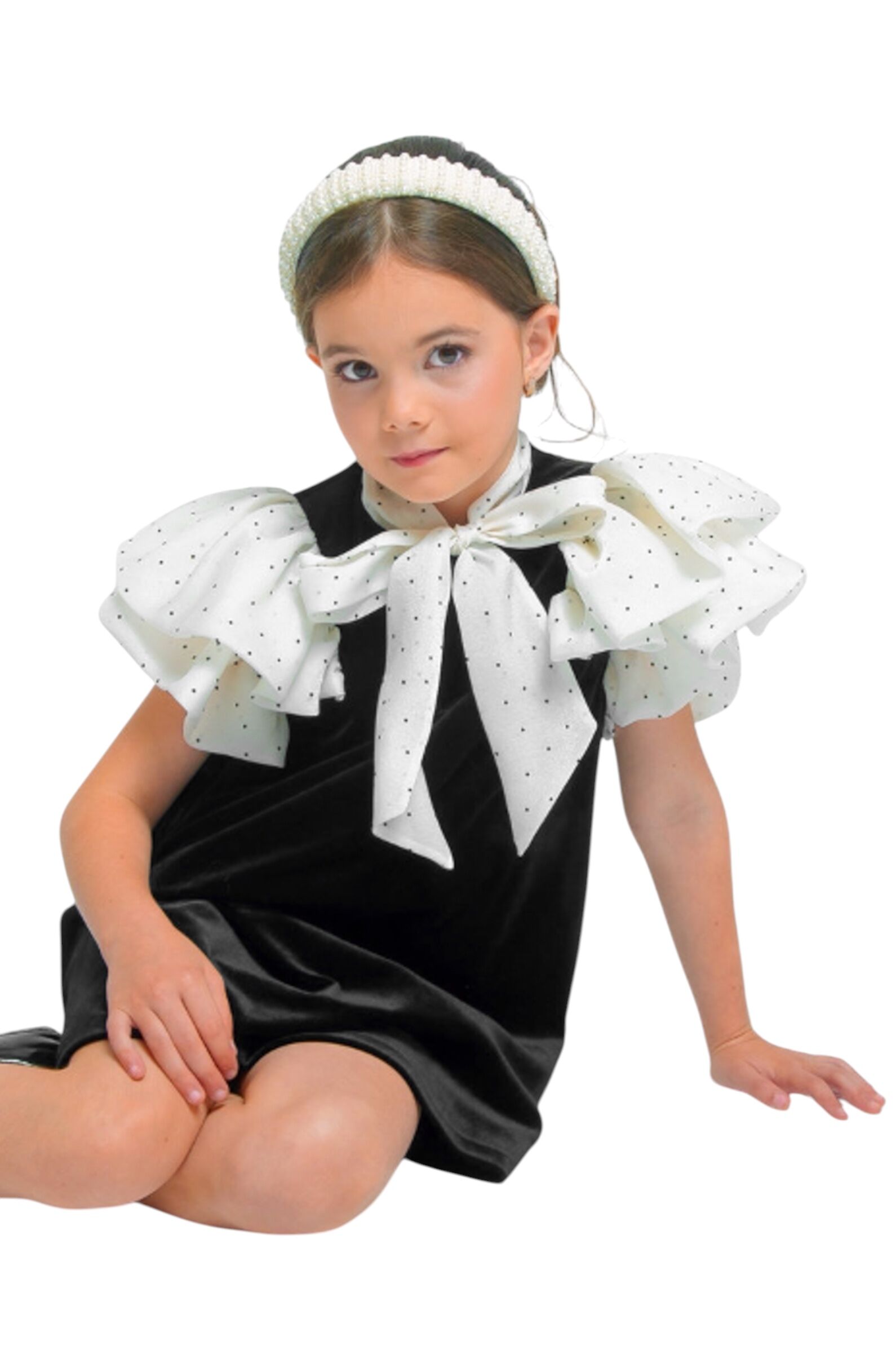 Платье дев. АРТ.1766,чер-мол,пэ-эл/хл