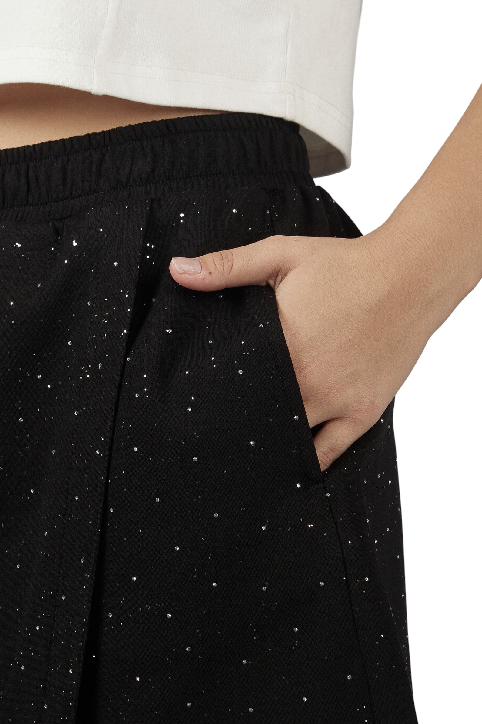 Шорты-Юбка дев. АРТ.G-TR26102,чер,хл-эл