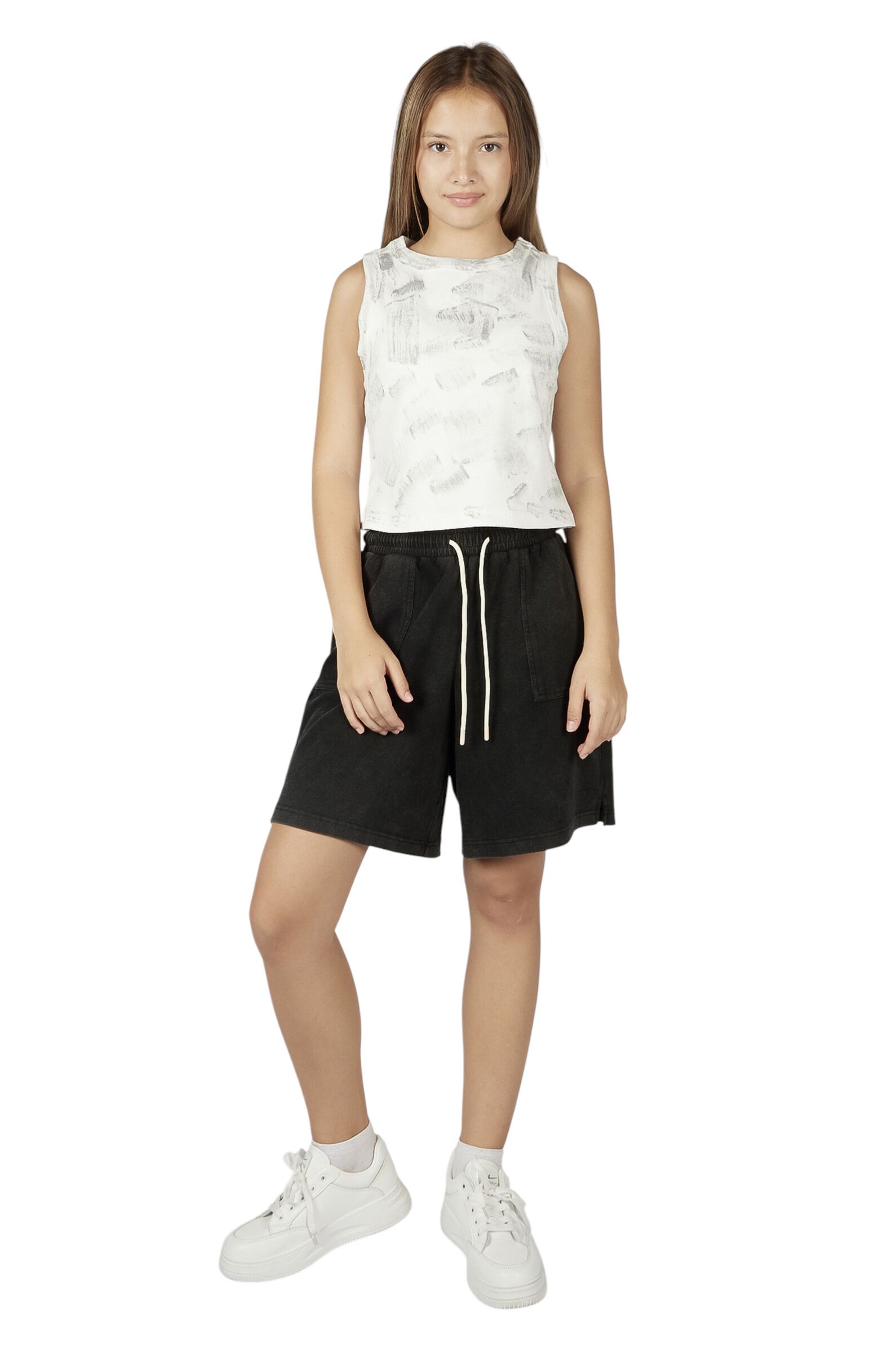 Шорты дев. АРТ.G-TR26017,чер,хл