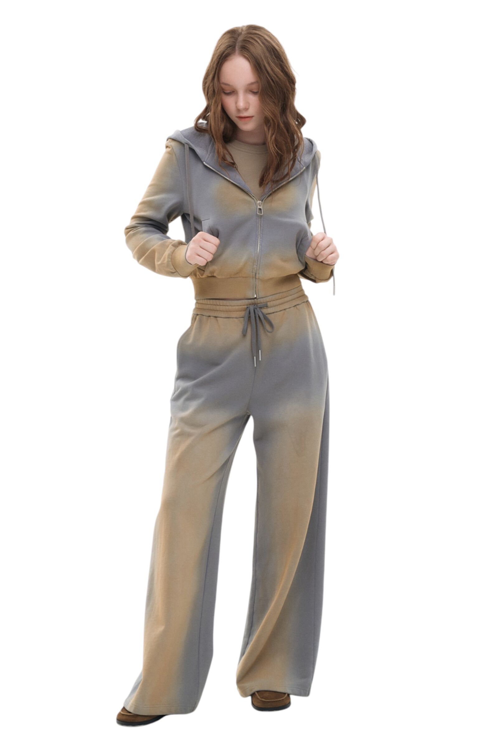 Толстовка дев. АРТ.AA236181,сер-беж,хл