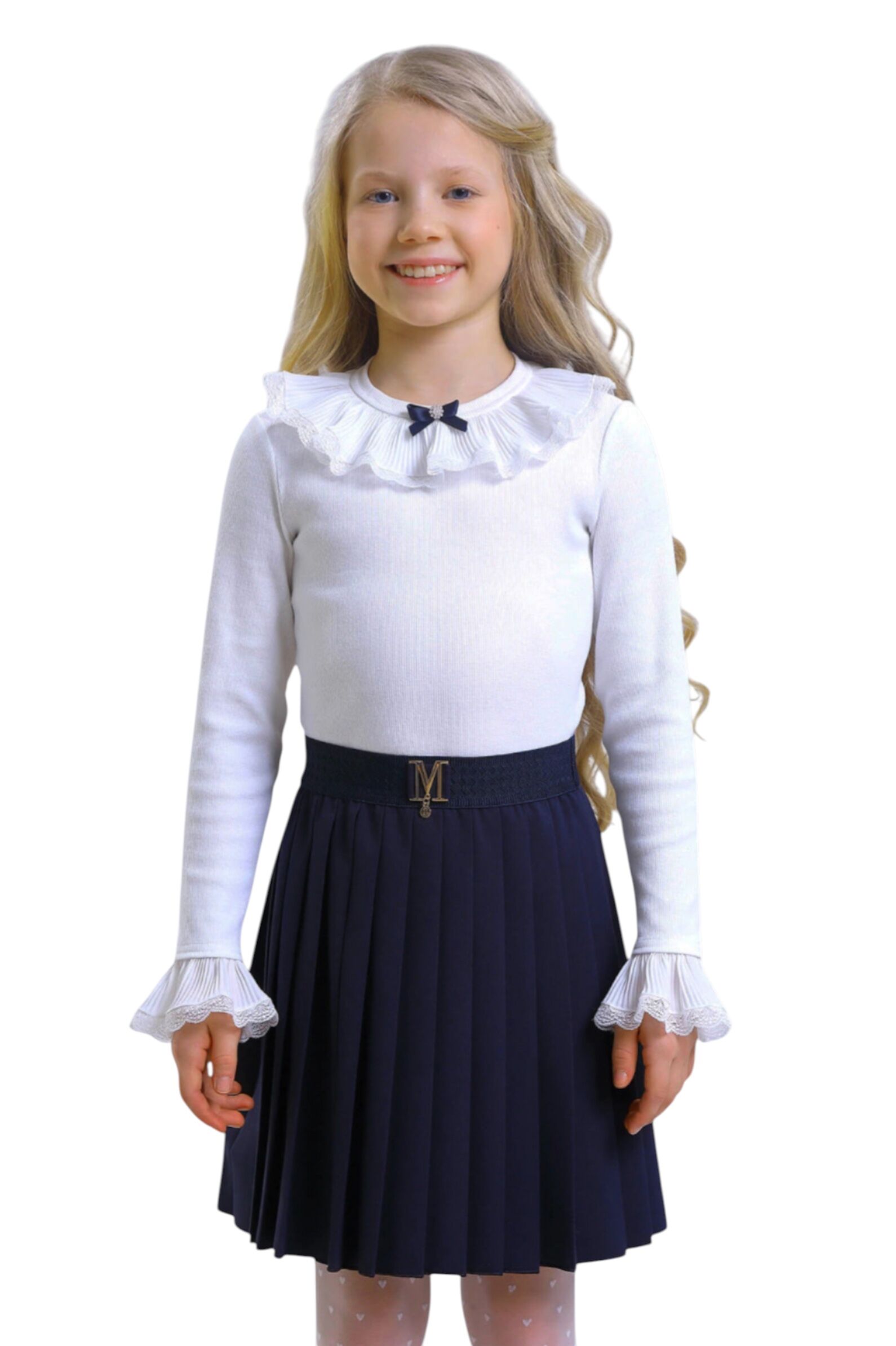 Юбка дев. АРТ.2564-525-ВВОК,син,пэ-вис-эл